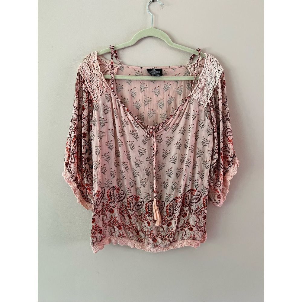 Berry vintage bohemian blouse
